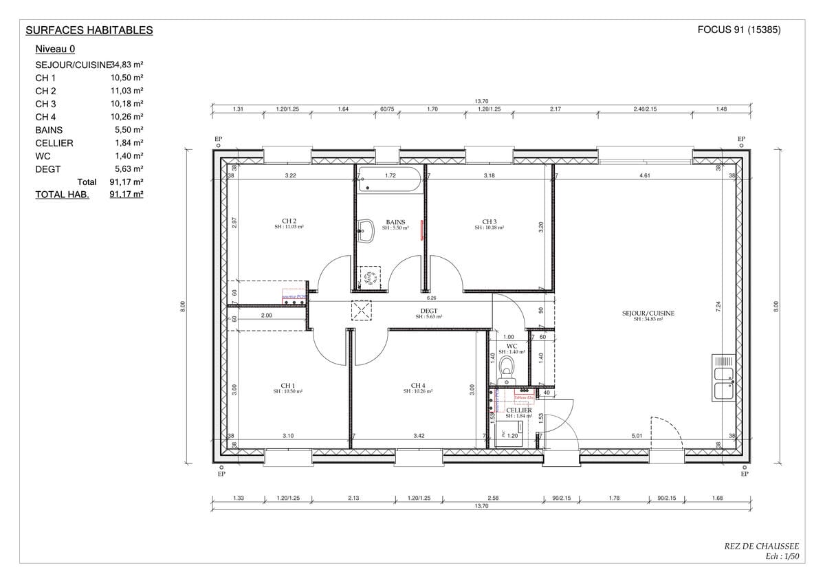 Plan Rez-de-chaussée Family City