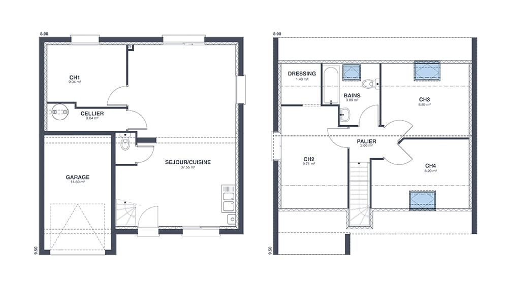 Plan Rez-de-chaussée Up