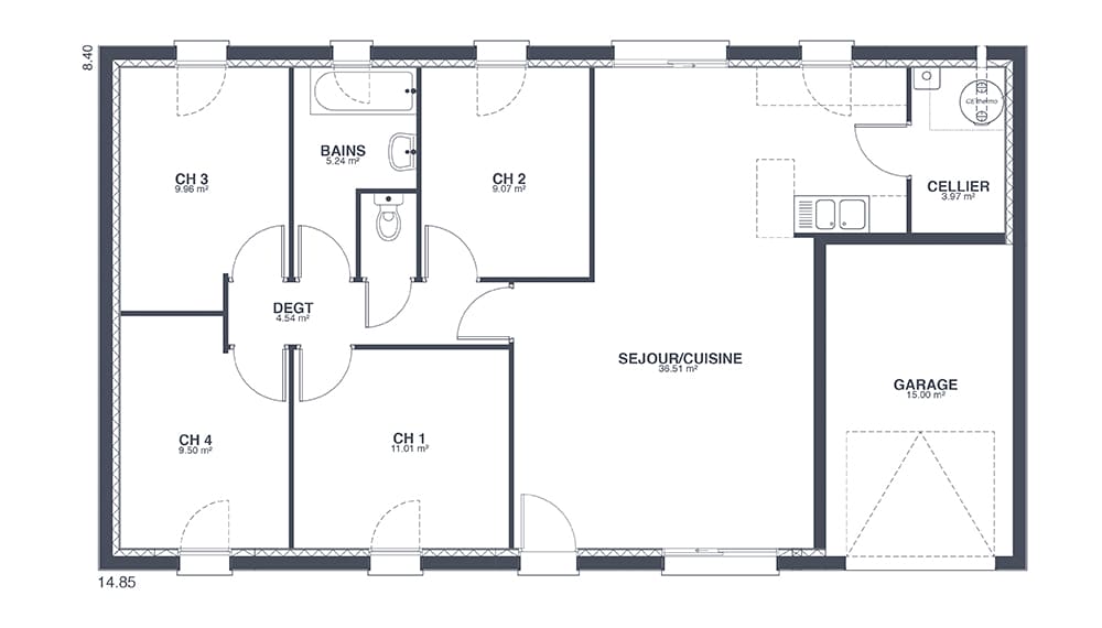 Plan Rez-de-chaussée Family