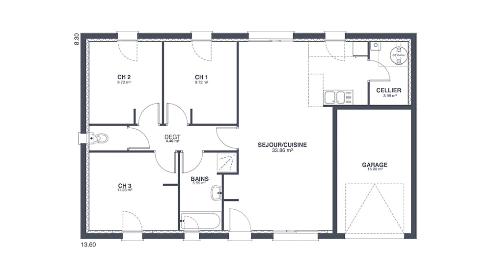 Plan Rez-de-chaussée Cosy